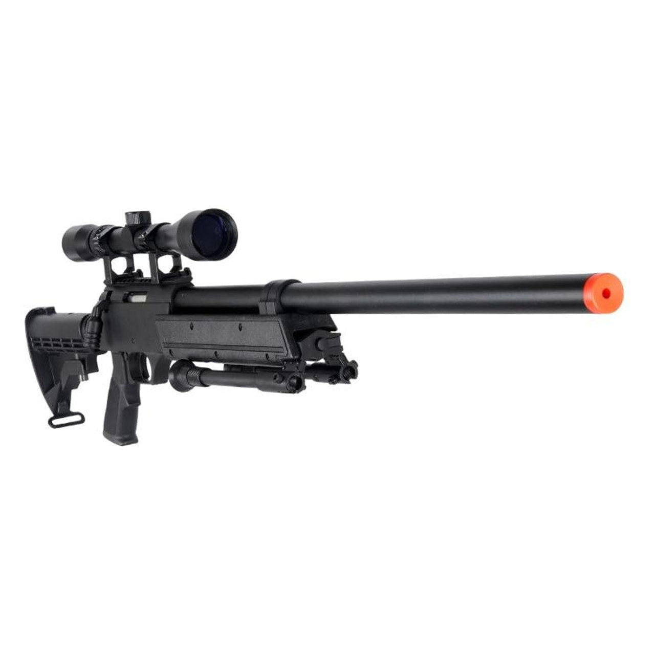 Well MB06AB Bolt Action Sniper Rifle Right Angle view with folded Bipod