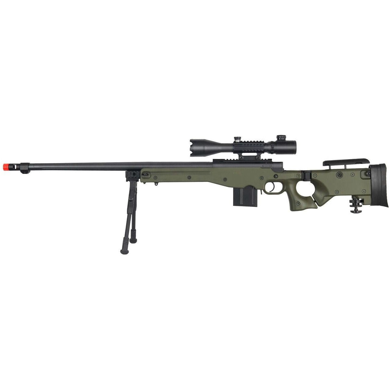 Well MB4403 L96 Bolt Action Airsoft Sniper Rifle w/ Scope & Bipod, Black