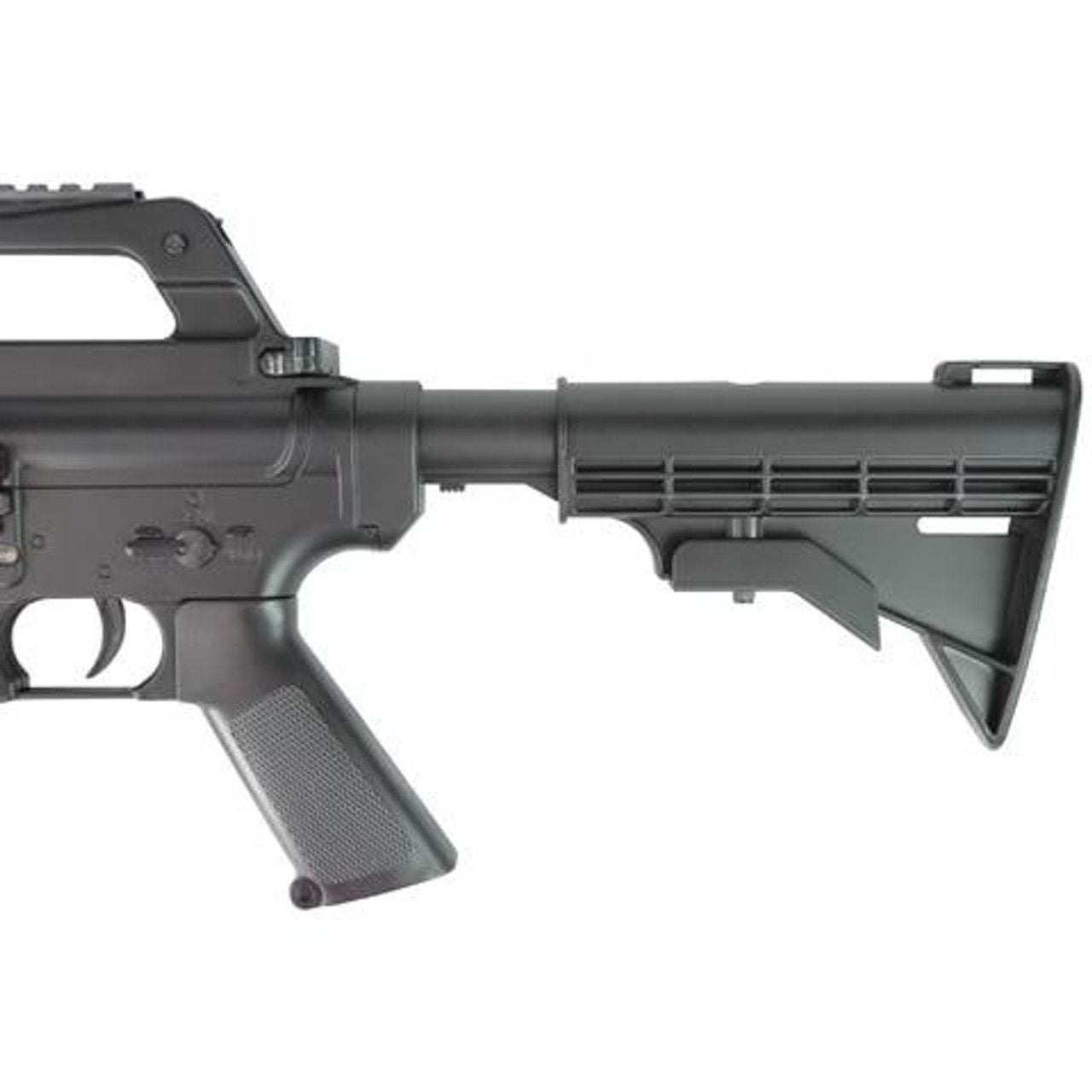 Side profile of Well MR-733 with adjustable stock and quad rail