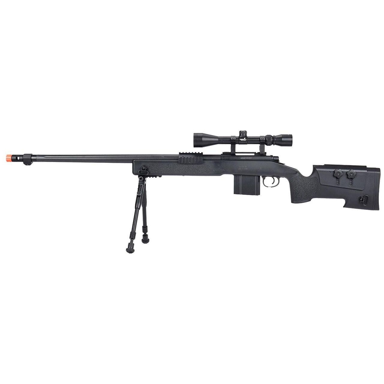 WellFire MB4416 M40A3 Bolt Action Airsoft Sniper Rifle w/ Scope & Bipod
