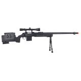 WellFire MB4416 M40A3 Bolt Action Airsoft Sniper Rifle w/ Scope & Bipod, Black