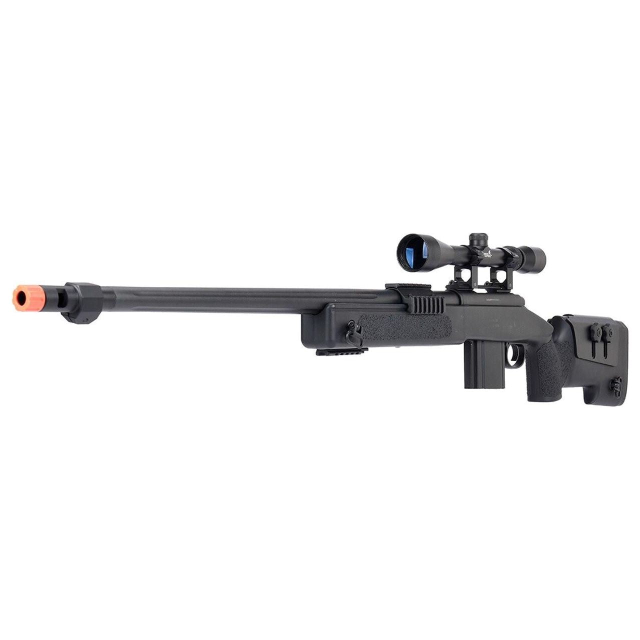 WellFire MB4416 M40A3 Bolt Action Airsoft Sniper Rifle with Barrel, Scope, Magazine and Stock view