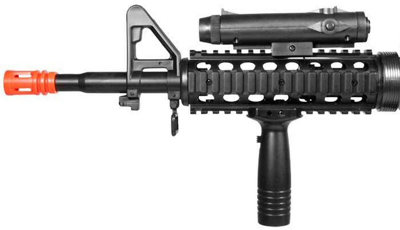Close-up of front barrel and muzzle with blaze orange tip