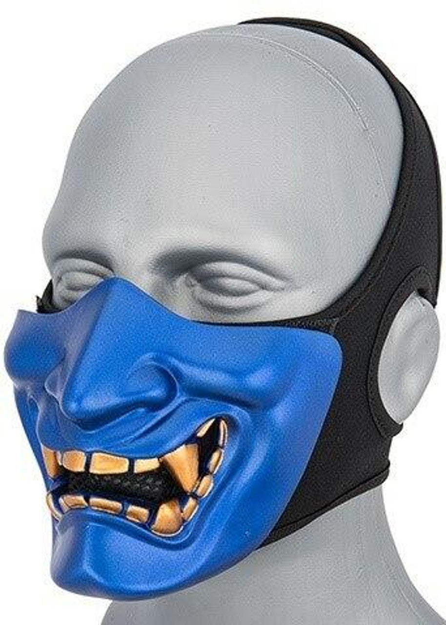 Yokai Ogre Polymer Face Mask – Durable Airsoft Protection with Padded Comfort, Blue Design