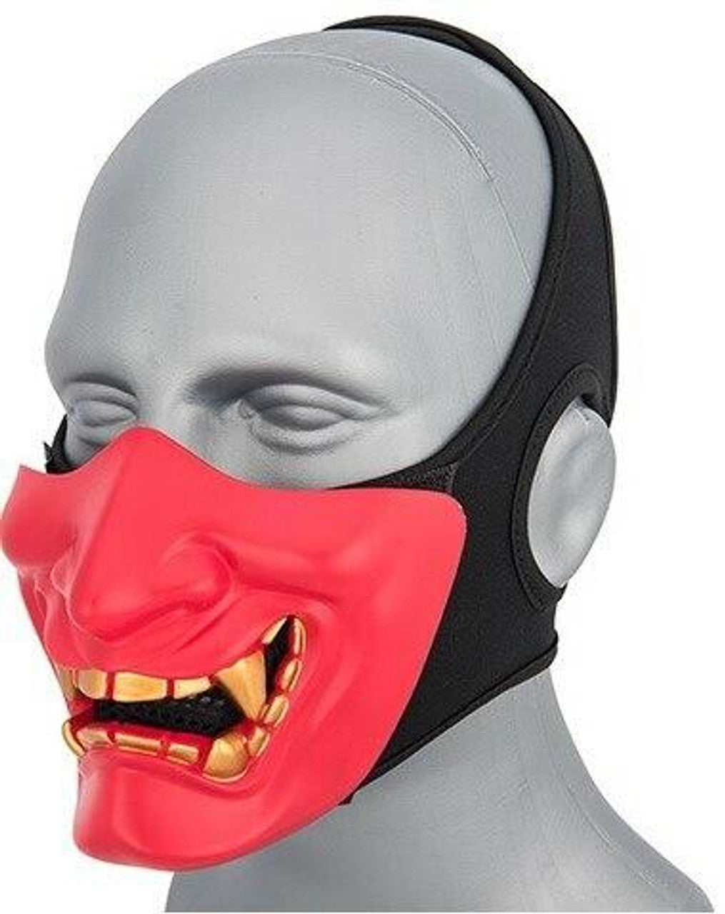 Yokai Ogre Padded Polymer Face Mask – Red, Durable Airsoft Lower Face Protection with Comfortable Padding