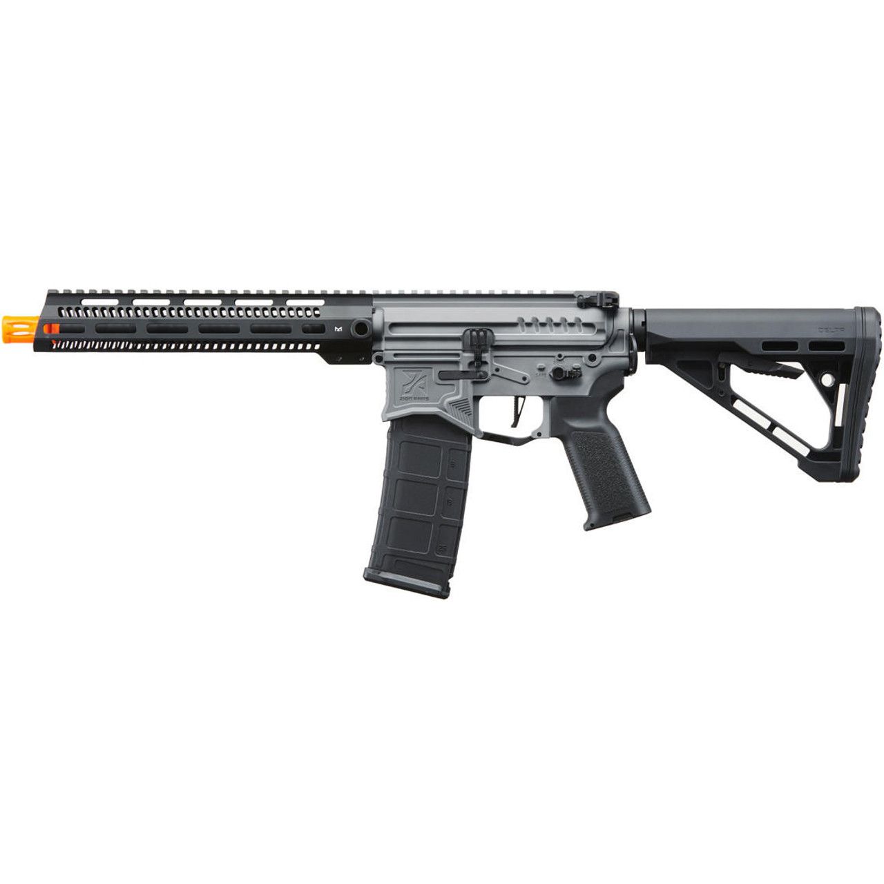 Zion Arms R15 Mod 1 Long Rail Airsoft Rifle with Delta Stock, Grey