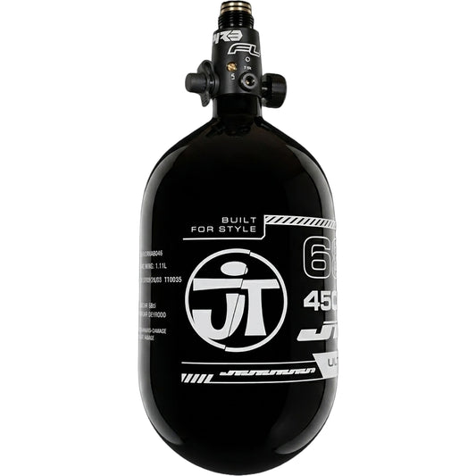 JT Ultra Light 68ci Tank w/ FLO Pro Reg - Black with White JT logo