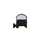 View through the 17mm x 24mm lens of the Valken Hooded Mini Sight showing the crisp 5 MOA illuminated red dot reticle.