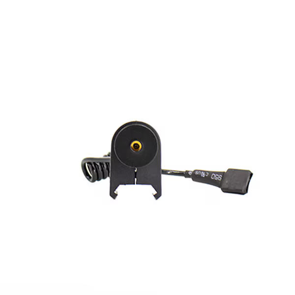 Front view of Valken Red Laser compact tactical designator with remote pressure switch and molded rail mount.