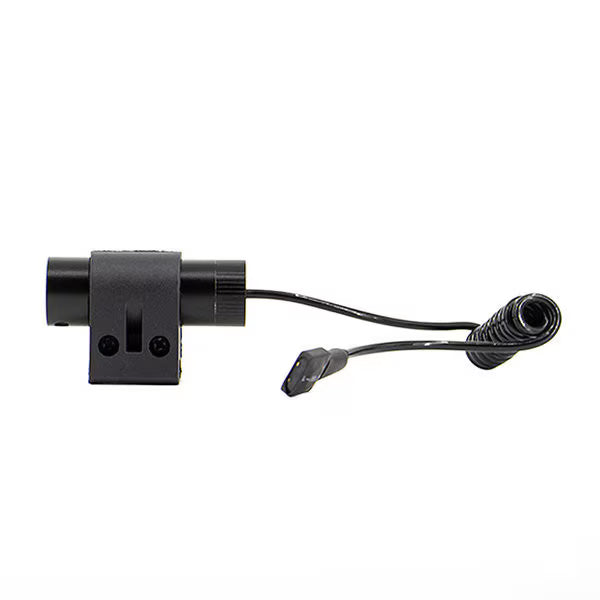 left side view of Valken Laser Compact tactical designator with remote pressure switch and rail mount