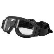 Valken Tango Airsoft Goggles with Thermal Clear Lens featuring a dual-pane anti-fog lens, full-seal frame, and adjustable elastic head strap in Black.