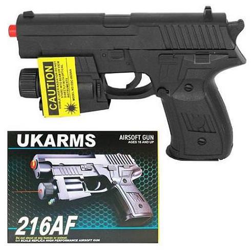 216AF Spring Airsoft Hand Gun With Laser & LED Light