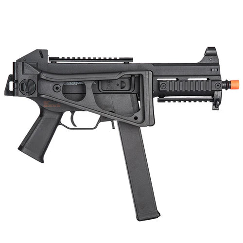 H&K UMP AEG Airsoft SMG – Licensed CQB Rifle - right side view of rifle with stock folded