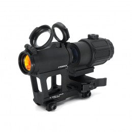 2MOA RED DOT SIGHT & G43 3X MAGNIFIER & KAC NIGHT VISION HIEGHT RISE MOUNT AT 2.33" CENTERLINE HEIGHT