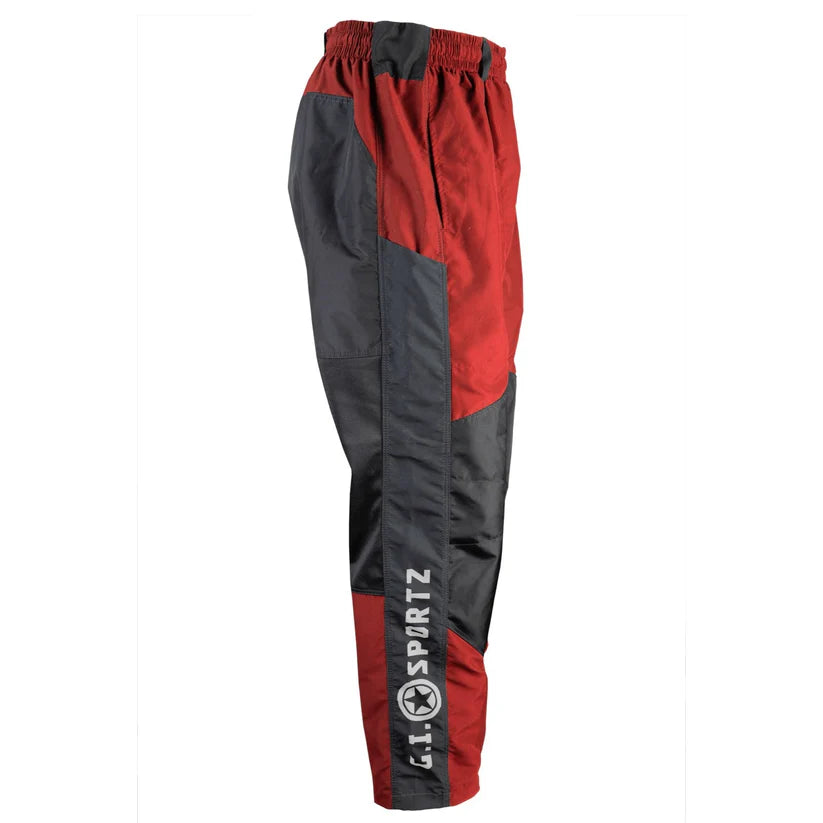 G.I. Sportz Grind Paintball Pants - Black/Red | Lightweight Tournament Pants