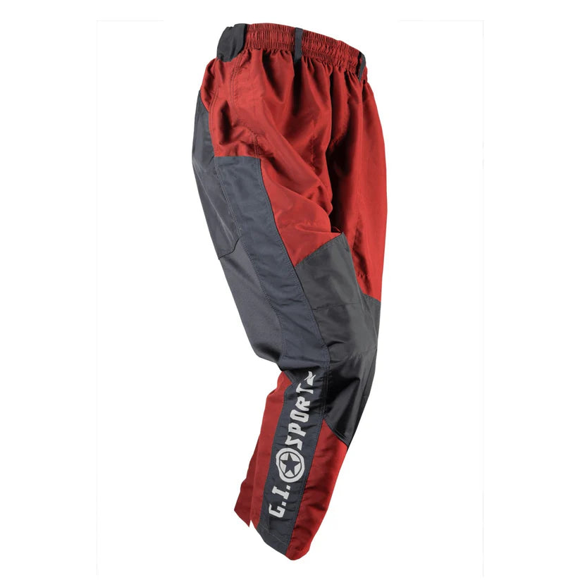G.I. Sportz Grind Paintball Pants - Black/Red | Lightweight Tournament Pants