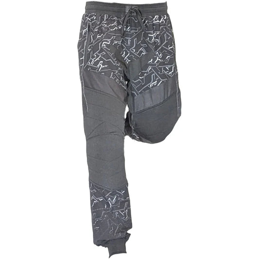 JT CMDR Jogger Sticker Bomb Black Grey front view with right knee bent 