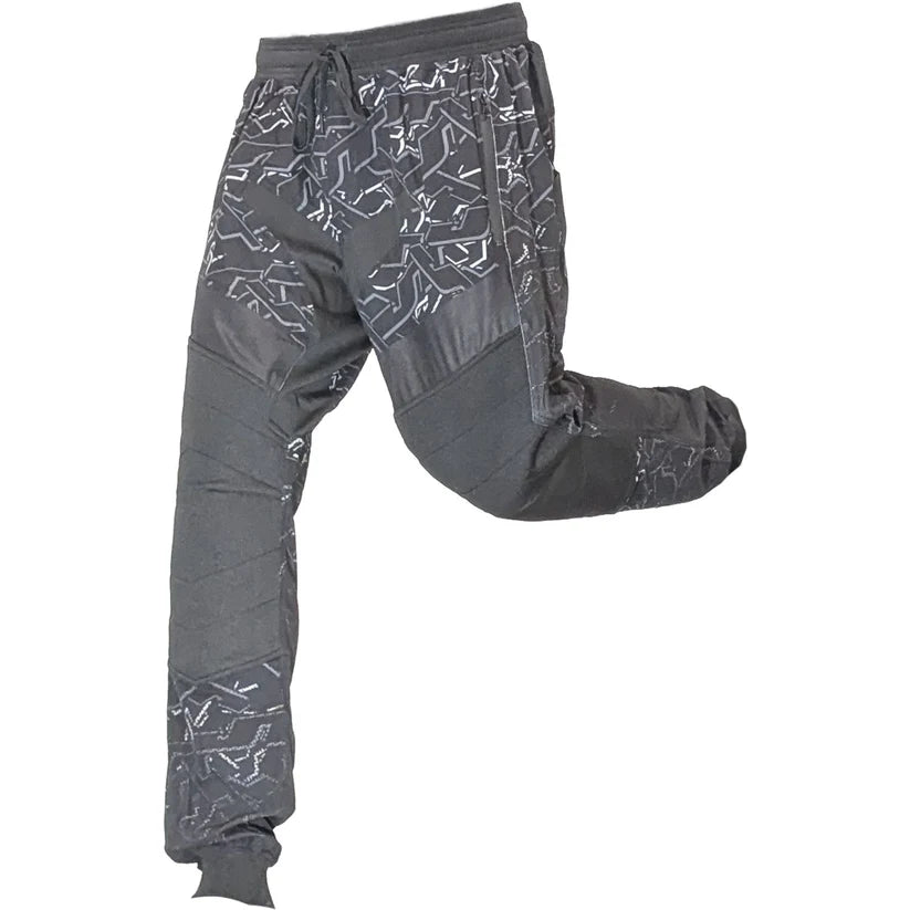 JT CMDR Jogger Sticker Bomb Black Grey left angel view with left knee up