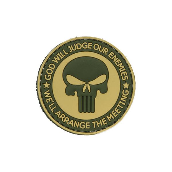 "God Will Judge Our Enemies" PVC Patch, Tan & OD Green