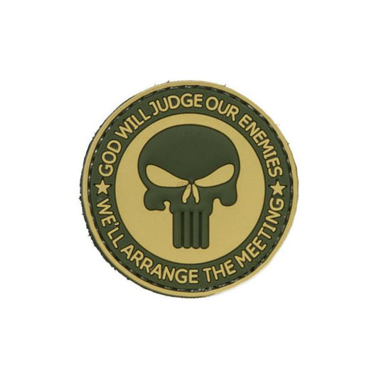 "God Will Judge Our Enemies" PVC Patch, Tan & OD Green