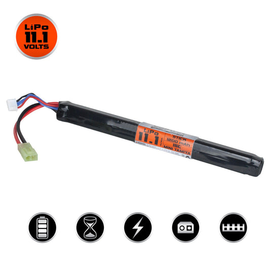 Valken LiPo 11.1v 1200mAh 15C/30C Long Stick Airsoft Battery (Small Tamiya)