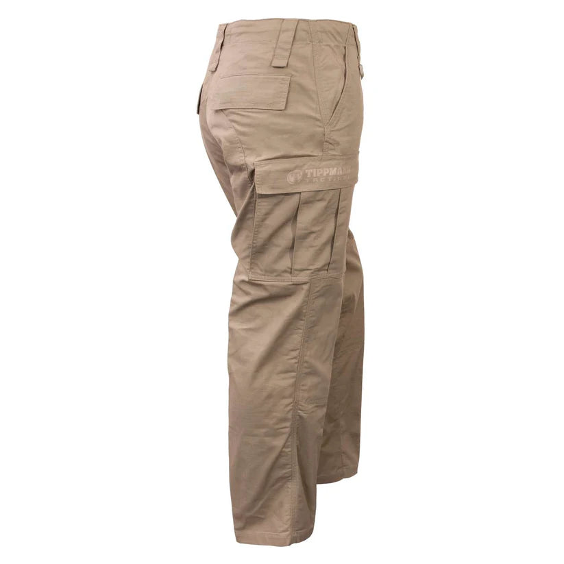Tippmann Tactical TDU Pants Tan, right-side view showing back panel, side profile, and thigh pocket.