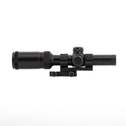 Side profile of Valken 1-4x20 compact airsoft scope with turrets