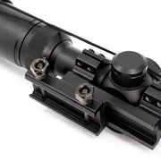 Valken 1–4x20 Bullseye CQB Scope w/ Offset Mount | Red/Green Illumination