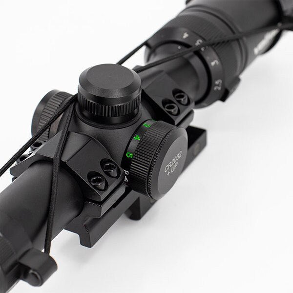 Valken 1–4x20 Bullseye CQB Scope w/ Offset Mount | Red/Green Illumination
