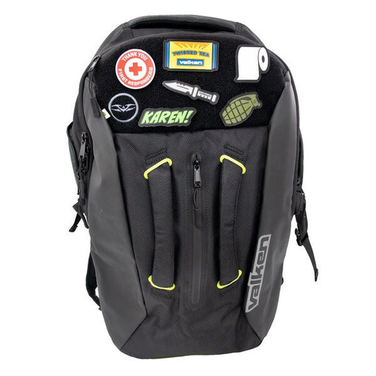 Valken Phantom Tactical Backpack – Black paintball gear bag with MOLLE and utility compartments