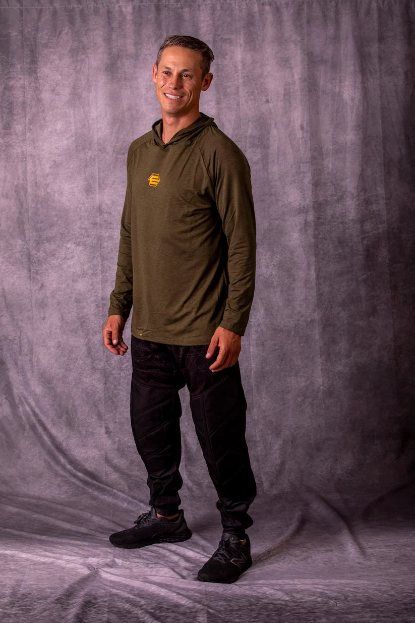 Empire Venture Breeze Hoodie - Pine - Orange left side view