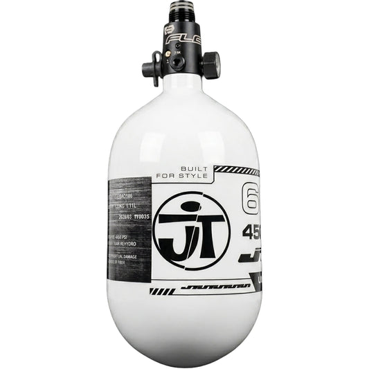 JT Ultra Light 68ci Tank w/ FLO Pro Reg - White with Black Logo