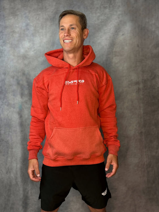 Empire Pull Over Hoodie - Stonewash - Red