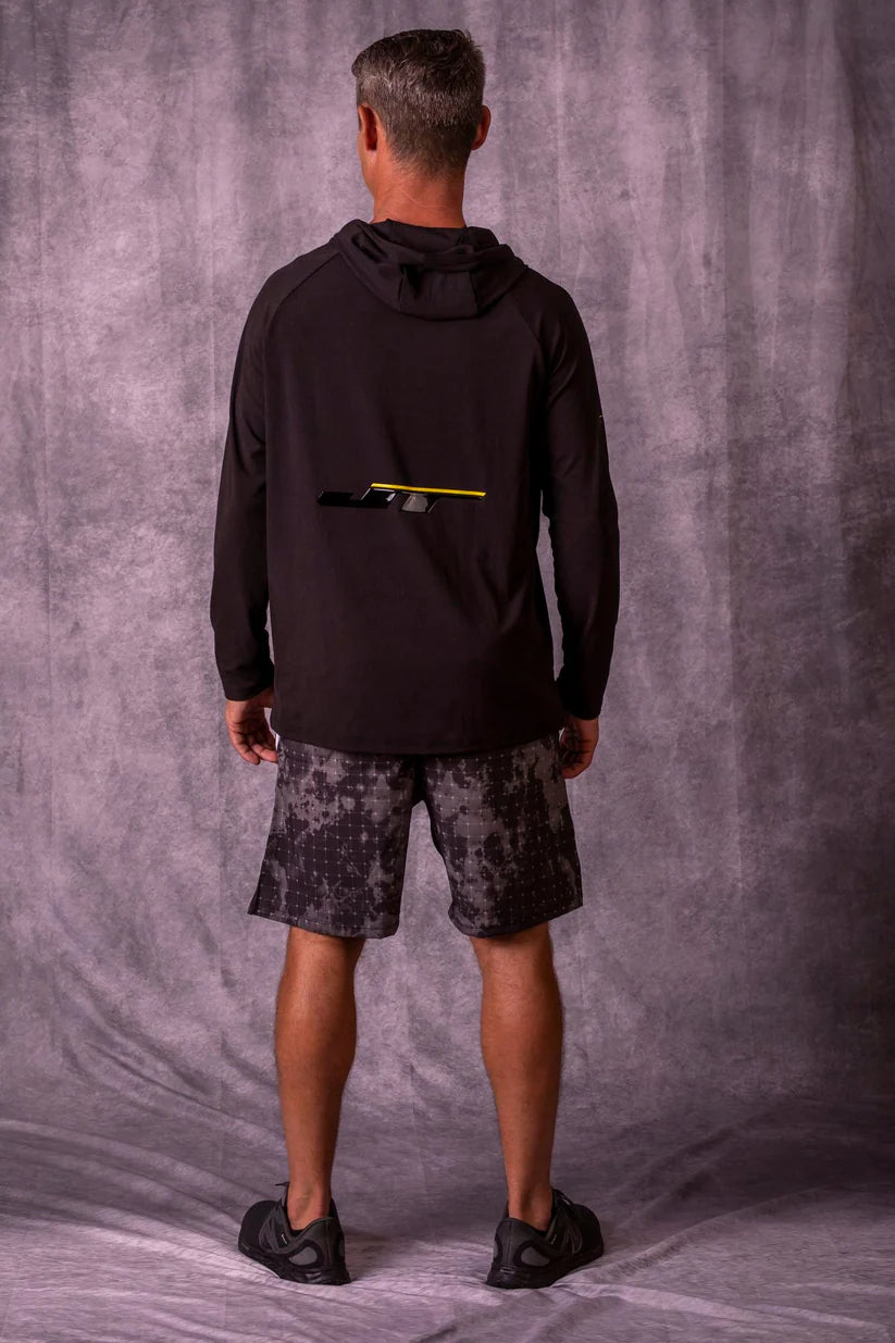 JT Venture Light Breeze Hoodie - Raven - Grey back side view with JT paintball logo