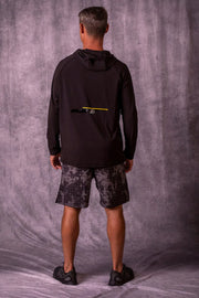 JT Venture Light Breeze Hoodie - Raven - Grey back side view with JT paintball logo