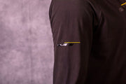 JT Venture Light Breeze Hoodie - Raven - Grey right shoulder view with JT paintball logo