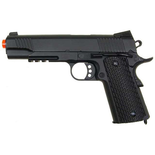 Double Eagle M291 Full Metal 1911 Tactical Rail Metal Spring Pistol Airsoft Gun