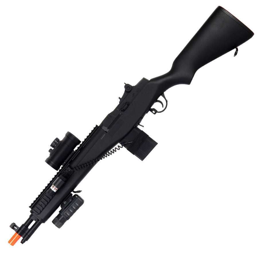 Double Eagle M305P M14 SOCOM Spring Airsoft Rifle with Scope, Laser & Flashlight