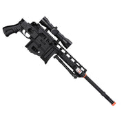 Spring Airsoft Sniper Rifle Gun W/ Scope Laser Light Bipod 350 FPS folded stock