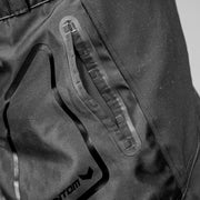 Side angle of Valken Phantom Black tactical jogger-style paintball pants with cargo pockets