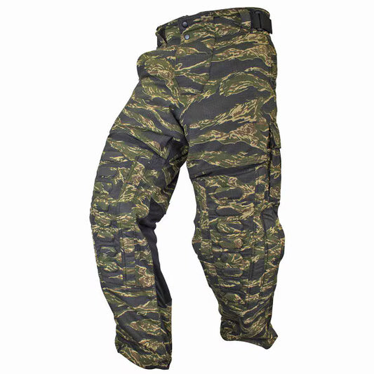 Valken ZULU PRO Tiger Stripe tactical combat pants front view — durable ripstop fabric and stretch panels"