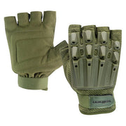 Valken Alpha Half Finger Tactical Gloves | Armored Grip & Breathable Comfort Olive Color