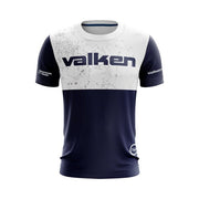 Valken Vector Tech-T Paintball Shirt – White/Navy Blue | Lightweight Polyester Performance Tee