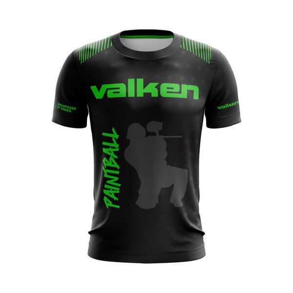 Valken Vector Tech-T Paintball Shirt – Green | Lightweight Performance Polyester Tee