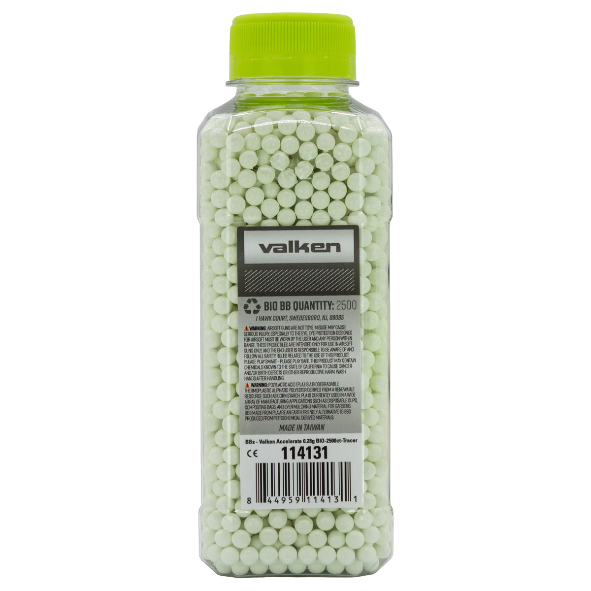 Valken Accelerate Biodegradable Tracer Airsoft BB's 0.28g - 2500ct