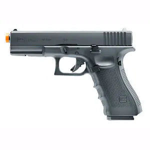 Umarex GLOCK G17 Gen4 CO2 Airsoft Replica side profile with full-metal slide and black polymer