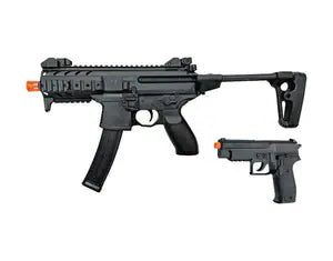 Sig Sauer MPX & P226 Airsoft Spring Gun Combo – Tactical 6mm Rifle & Pistol Set (Black)