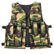 Valken Bravo Padded Paintball Vest in camouflage with padded protection, adjustable straps, and front utility pockets.