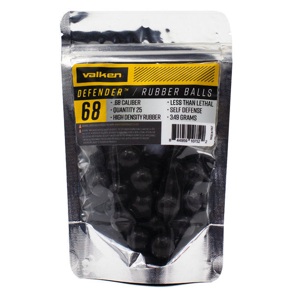 Valken Defender .68 Caliber Hard Rubber Balls - Effective Non-Lethal Defense