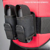 Back view of the Valken Gotcha Reversible Youth Paintball Chest Protector showing adjustable straps and secure fit.